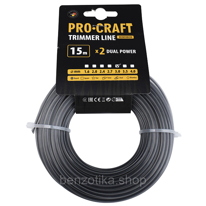 Волосінь з жилою круг Procraft 3мм 15м Київ - фото 1
