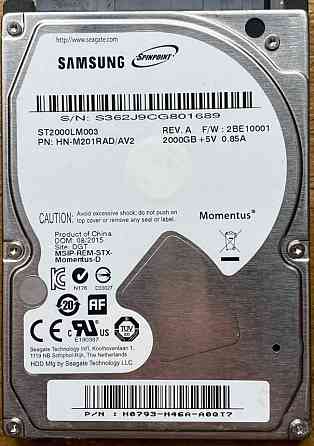 Samsung 2 Tb 2000 gb гигабайт жесткий диск 2.5 ST2000LM003 новый. Киев
