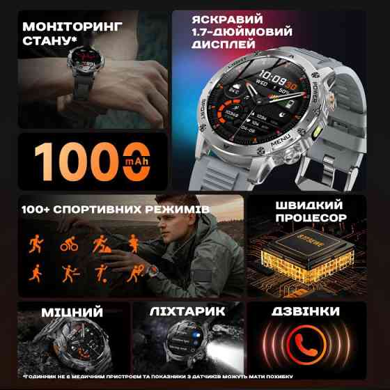 Розумний смарт-годинник Smart Power Ultra Venom Green (3 ремінці) Вінниця