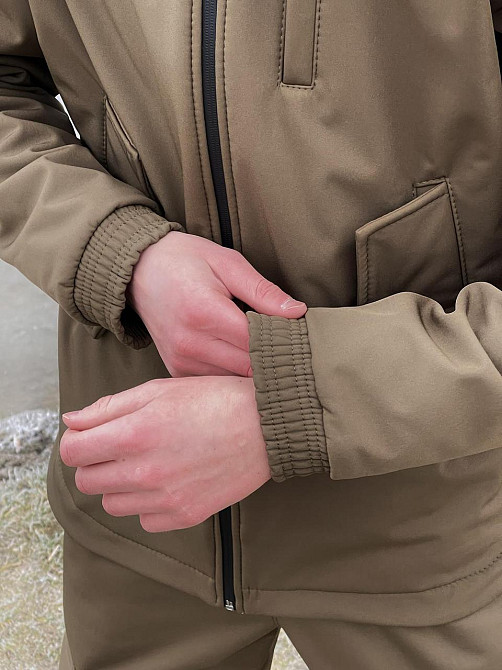 Чоловічий тактичний костюм Softshell Intruder койот, куртка подовжена з капюшоном і штани на манжетах софтшел XL Одеса - фото 9