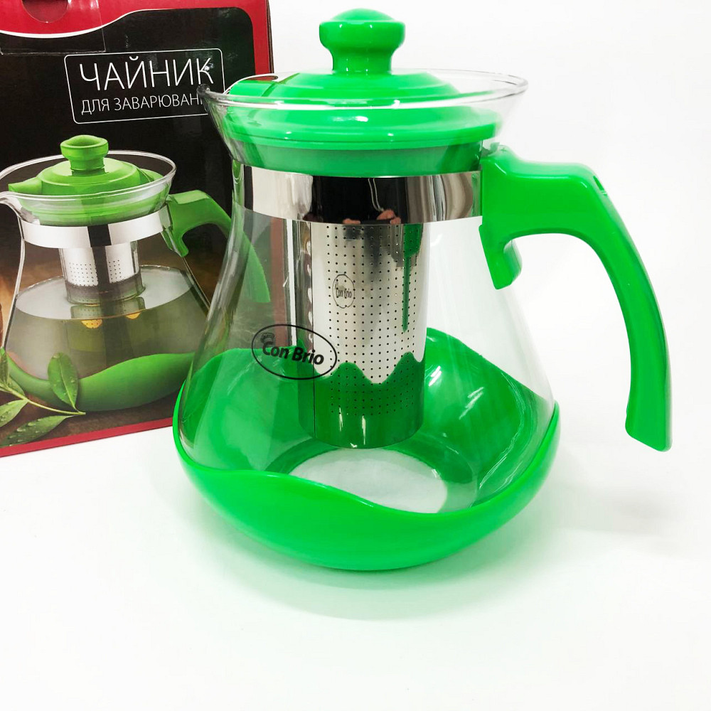 Стильный стеклянный заварочный чайник, Приготовление чая с помощью пресс-заварника JU-78 Львов - изображение 2