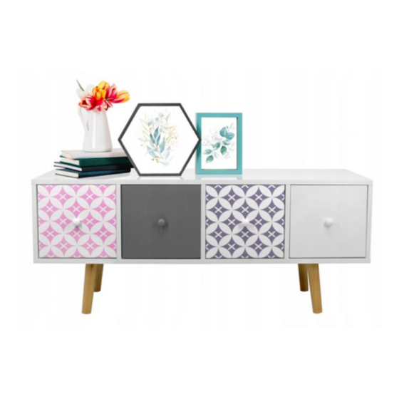 Комод Chomik RETRO з висувними шухлядами білий Київ