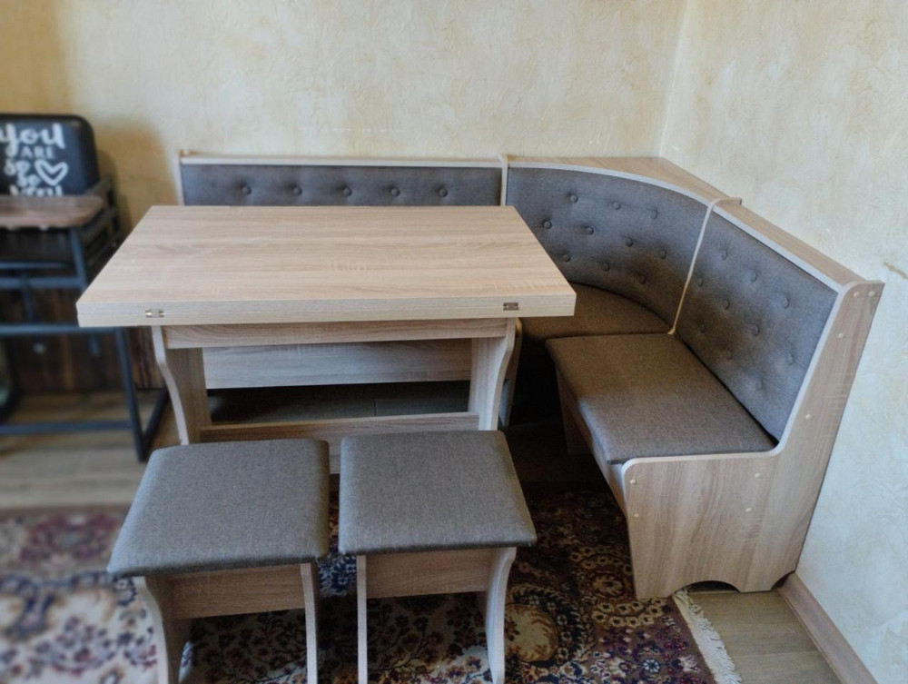 Кухонний куток, стіл та дві табуретки 154х114 см Сімейний - Дуб Сонома Львів - фото 10