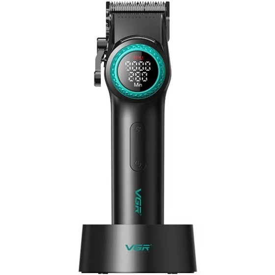 Машинка для стрижки VGR V-001 GGB (10 насадок) 4600 mAh LED дисплей Черный Винница