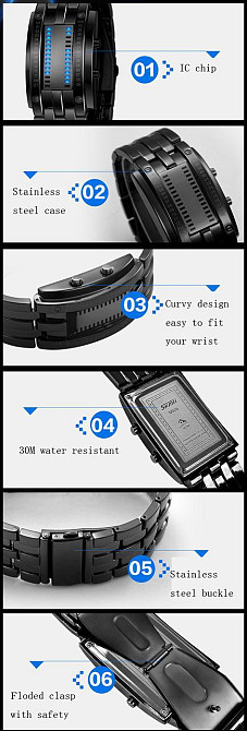 Унікальний бінарний чоловічий годинник Skmei 0926 (Чорний) Вінниця - фото 11