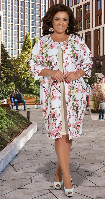 Свободный льняной жакет и платье большого размера Киев - изображение 2