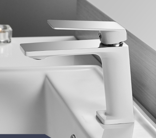 Смеситель для умывальника однорычажный, кран для раковины латунь WanFan для ванной комнаты Белый-Хром Каменец-Подольский