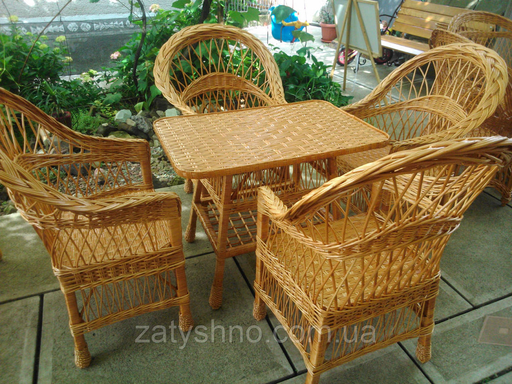 Крісла та стіл плетені з лози Київ - фото 3