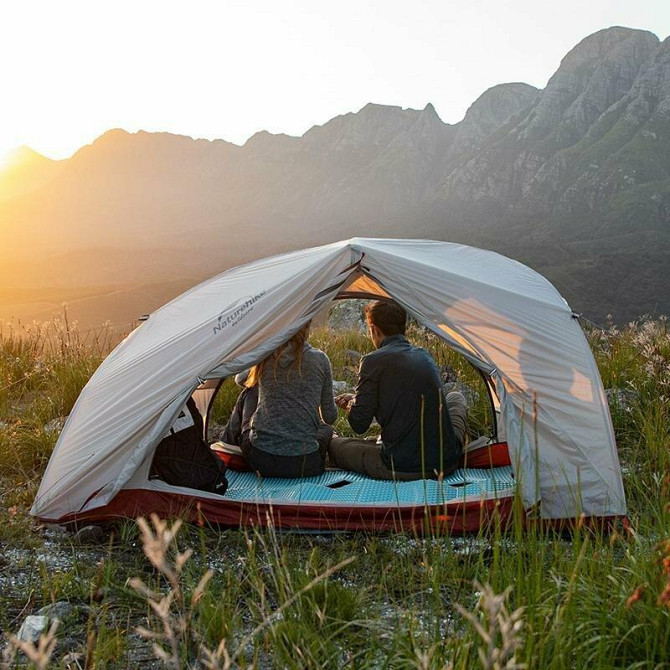 Намет надлегкий двомісний  з футпринтом Naturehike Star-River 2 Updated NH17T012-T, 20D, сіро-червон Київ - фото 8
