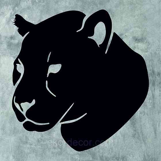 Декоративне настінне Панно «Пантера», Декор на стіну 70*67 см, Чорний Київ