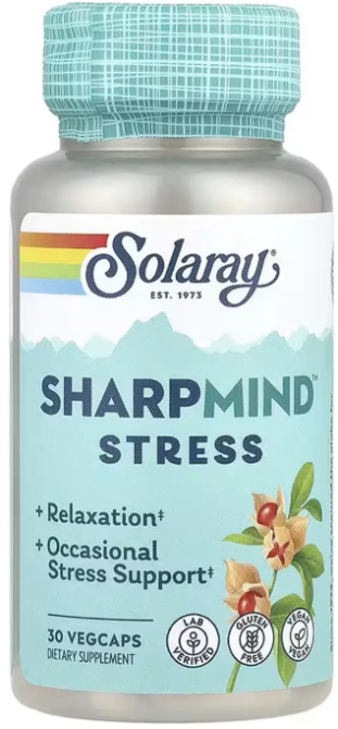 Таблетки от нервов и стресса Solaray SharpMind Nootropics Stress  30 вег капс Киев - изображение 1