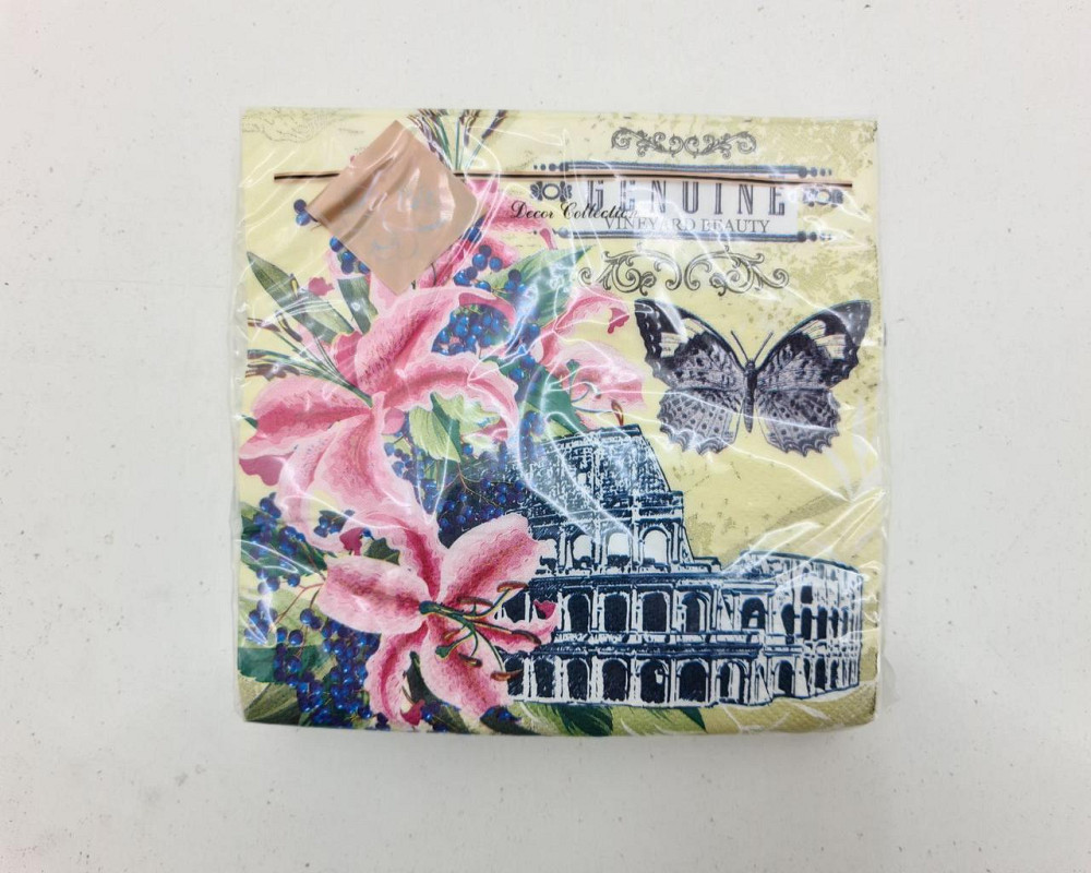 Салфетка трехслойная класическая (ЗЗхЗЗ, 20шт) Luxy  Колизей (2047) (1 пачка) Харьков - изображение 4