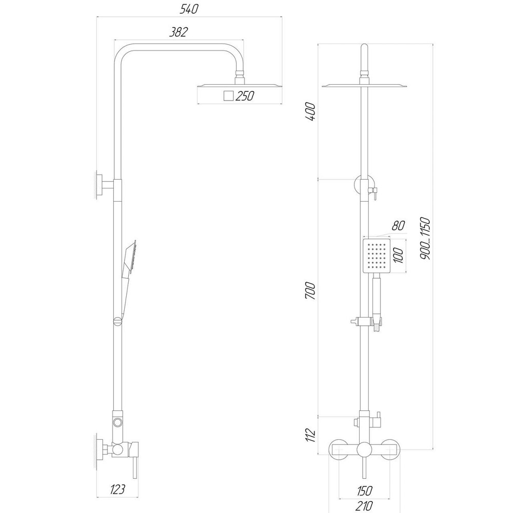 Душова система Globus Lux ALPEN SBT1-SQ-05-304 Київ - фото 6