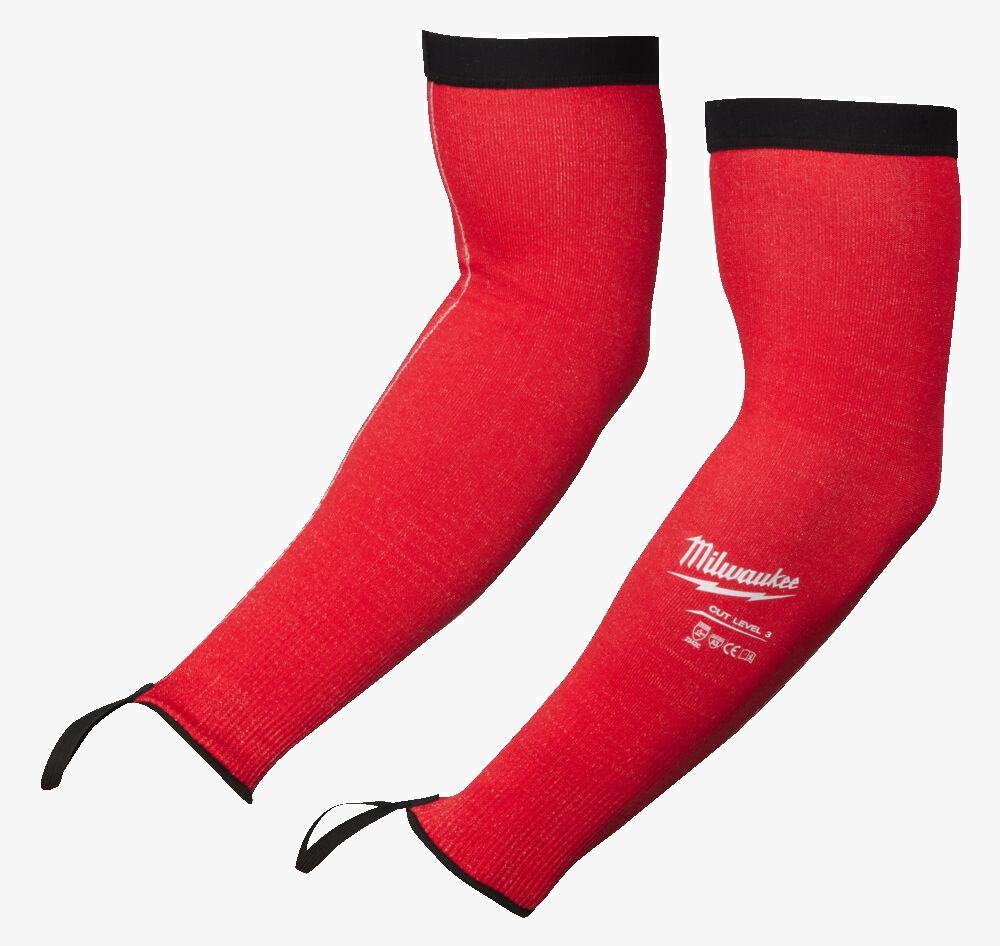 Нарукавник красный MILWAUKEE с сопротивлением порезам 3/C уровня, 45см Одесса - изображение 2