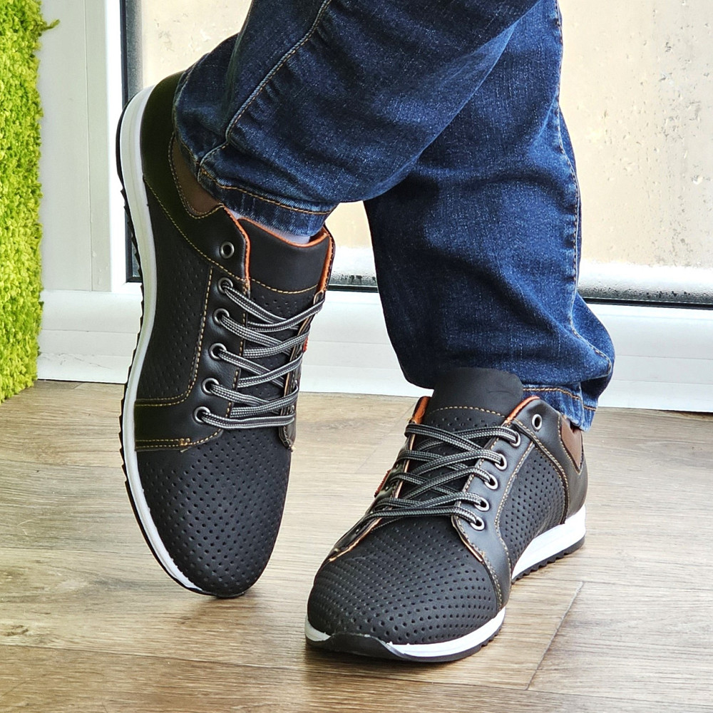 Мужские Мокасины Летние Кроссовки Сеточка Черные (размеры: 40,41,42,43,44,45) Видео Обзор - 14-1 Днепр - изображение 7