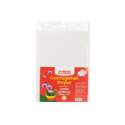 Кольоровий картон Maxi A4 Гофрокартон 21х29,7 см білий (MX61896) Вінниця - фото 1