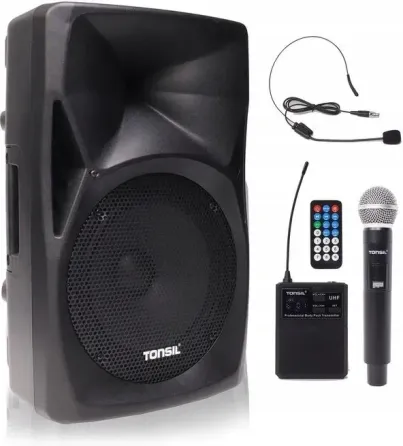 Портативная колонка Tonsil ZP 15 Czarny + 1 Мікрофон UHF i nagłowny Киев