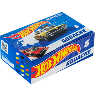 Гуашеві фарби Kite Hot Wheels 6 кольорів, 20 мл (HW23-062) Вінниця - фото 1