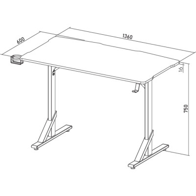Комп'ютерний стіл GamePro GD212B Black (GD212B) Вінниця - фото 6