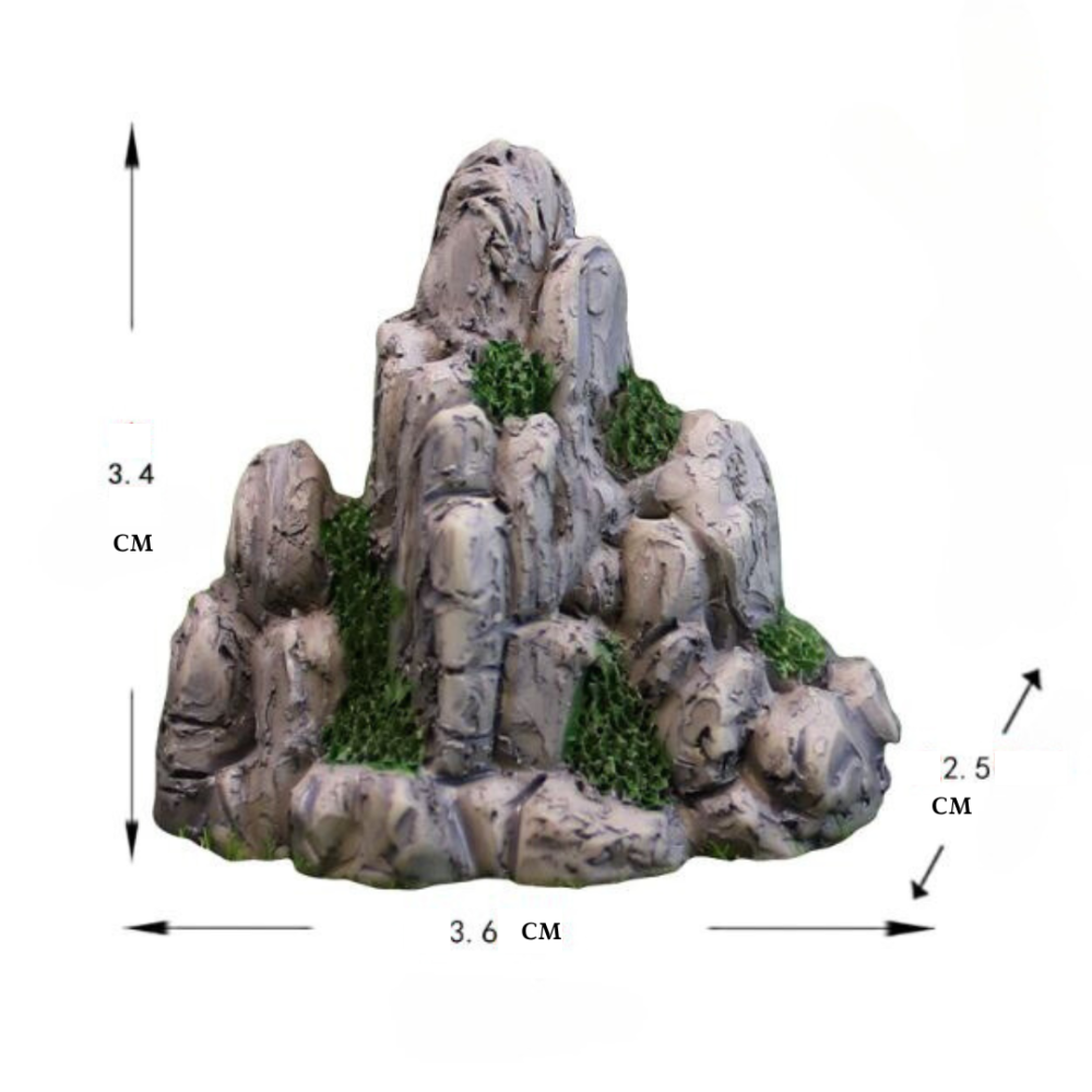 Декоративный камень Рокарий с мхом 3.6 х 3.4 х 2.5 см для мини-сада, флорариума, микроландшафта, диорам Одесса - изображение 2