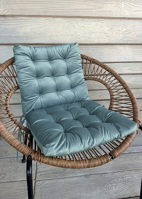 Подушка для стільців (40x40х5 см) Decorator Velour колір блакитний 84-178 Київ - фото 3