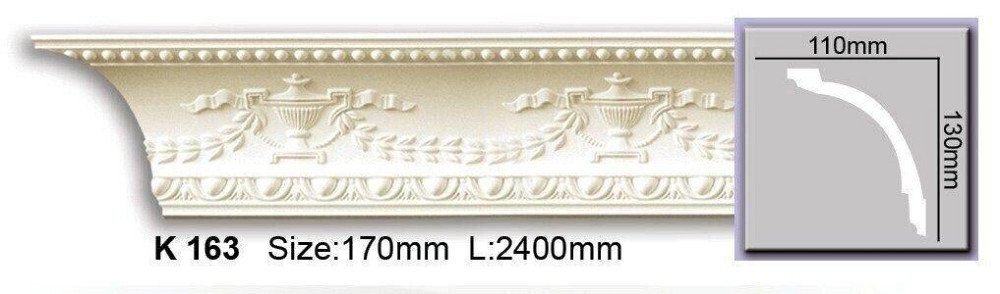 Карниз с орнаментом полиуретановый Harmony K 163 Днепр - изображение 1