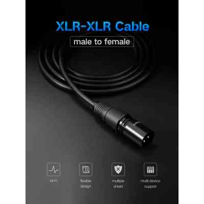 Кабель мультимедийный XLR M to XLR F 5.0m AV130 black Ugreen (20712) Винница