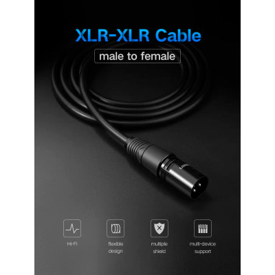 Кабель мультимедійний XLR M to XLR F 5.0m AV130 black Ugreen (20712) Вінниця - фото 2