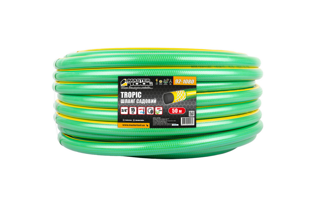 MASTERTOOL Шланг садовий для поливу MASTERTOOL "TROPIC" ¾" 50 м зелений 92-1080 Коломия - фото 2