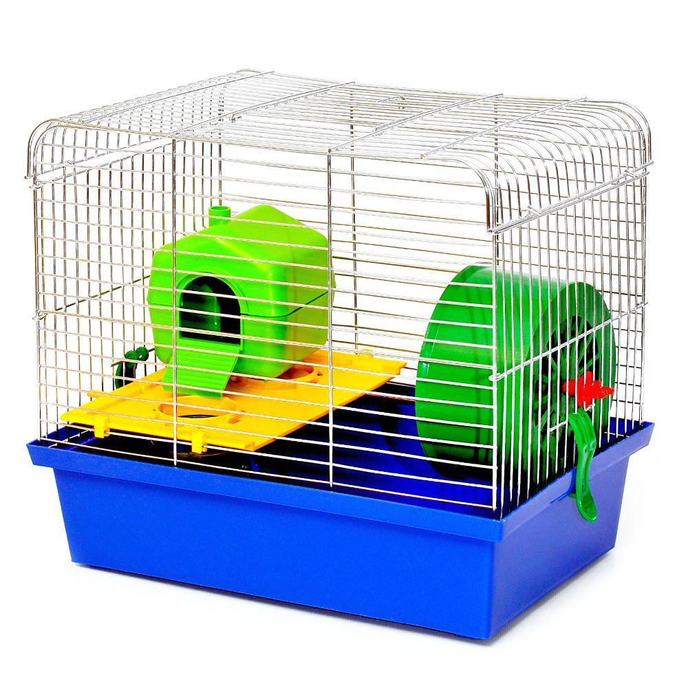 Декоративна клітка Хом'як 1 Люкс для гризунів з барабаном, тунелем та поличками (33 х 23 х 29 см), Лорі Київ - фото 4