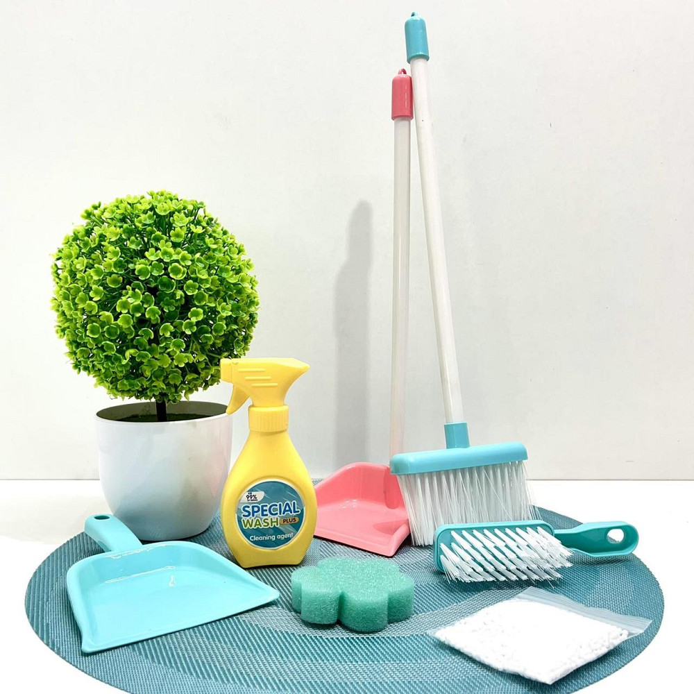 Набір для прибирання з пилососом світловими ефектами 12 предметів Червоний (8023) Чернігів - фото 9