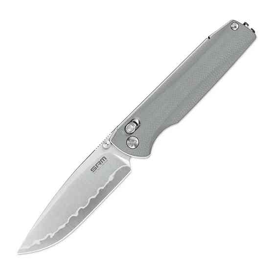 Ніж складаний туристичний SRM Terrier 258L-GK2 (9.3 см) 140Cr / G10 сірий Київ