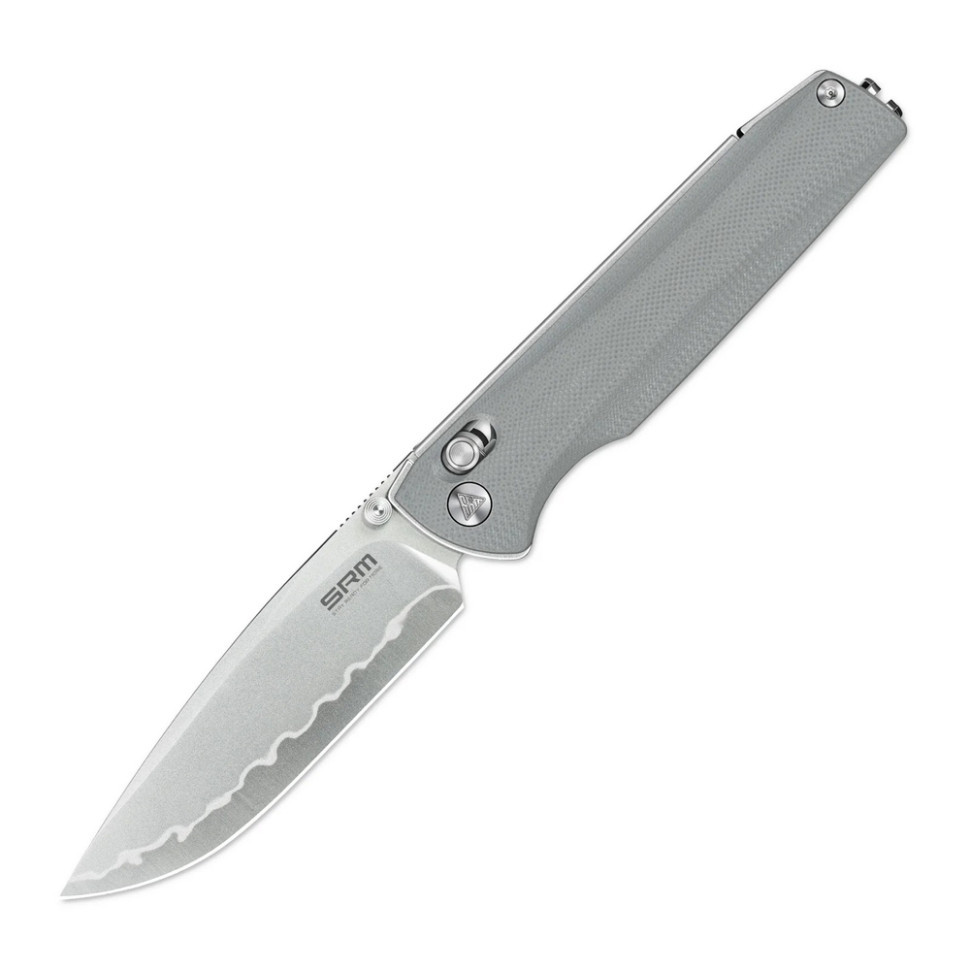 Ніж складаний туристичний SRM Terrier 258L-GK2 (9.3 см) 140Cr / G10 сірий Київ - фото 1