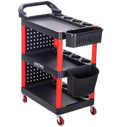 Инструментальная тележка на колесах с пластиковыми полками Kraft&Dele (KD1076) Нововолынск