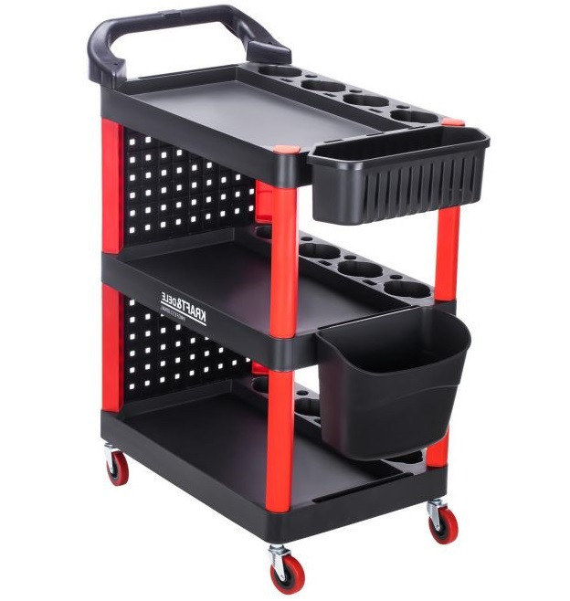 Инструментальная тележка на колесах с пластиковыми полками Kraft&Dele (KD1076) Нововолынск - изображение 2