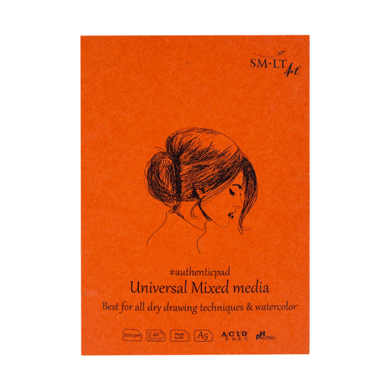 Блокнот-склейка AUTHENTIC (mixed media) А5 200г/м2 40л білий колір SM-LT Art Київ