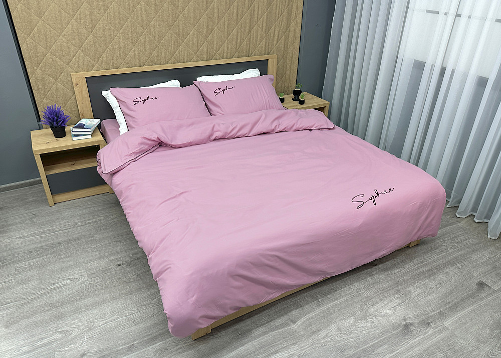 Комплект постільної білизни Сатин, Двоспальний 180х220 Ліловий (88-149) Київ - фото 3