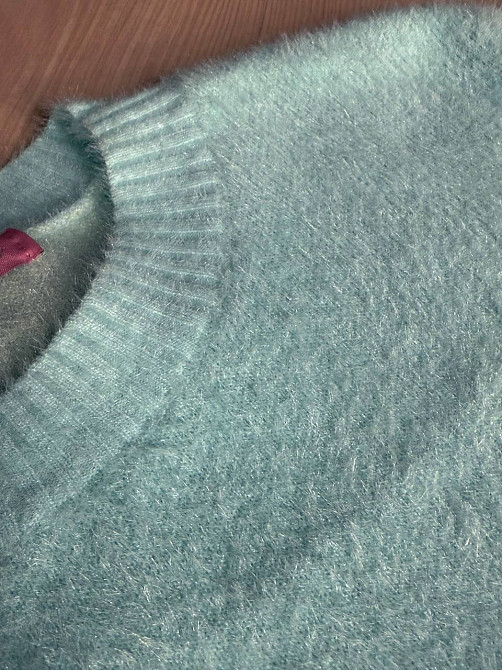 Светр жіночий Fancy Matinee 5977 ангора базовий, м’ятний, one size Київ - фото 5