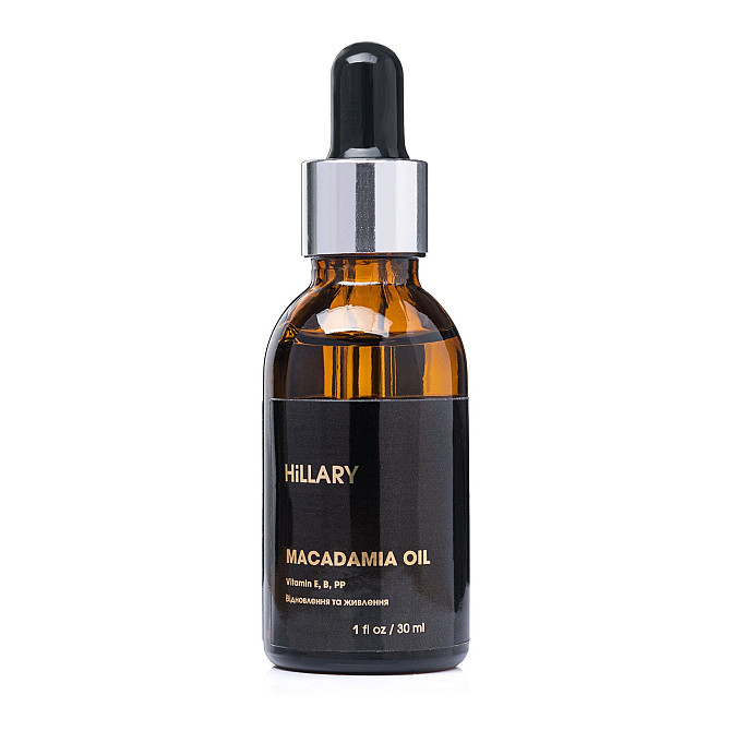 Органічна нерафінована олія макадамії холодного віджиму Organic Cold-Pressed Macadamia Oil Hillary 30 мл Київ - фото 2
