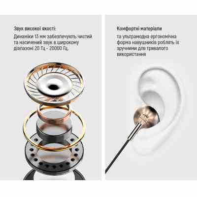 Навушники ColorWay Slim 3.5 mm Wired Earphone Blast 2 Black (CW-WD02BK) Вінниця