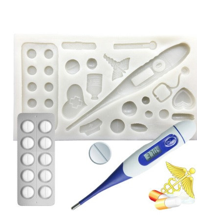 Молд силиконовый Медицина 154 на 90 мм серый Киев - изображение 3