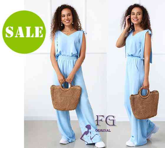 Літній жіночий костюм із широкими штанами "Ясмин" оптом | Норма та батал | Розпродаж моделі Київ