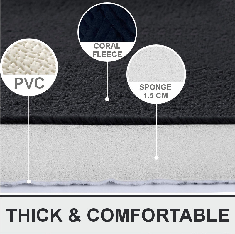 Коврик для ванной и туалета Lovely Svi мягкий, абсорбирующий, нескользящий 40 x 60 x 1.5 см Черный (2565002) Киев - изображение 3