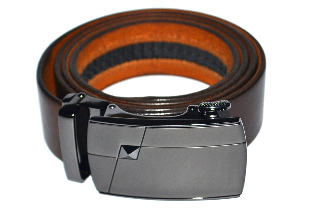 Шкіряний ремінь унісекс коричневий автомат 1200х35 мм Одеса - фото 1