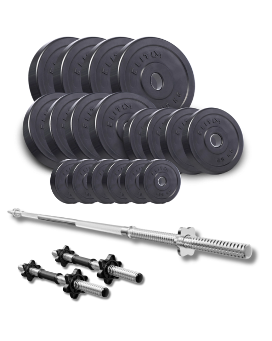 Набор Elitum Titan 89 кг штанга и гантели для силовых тренировок комплект для дома и спортзала Киев - изображение 2