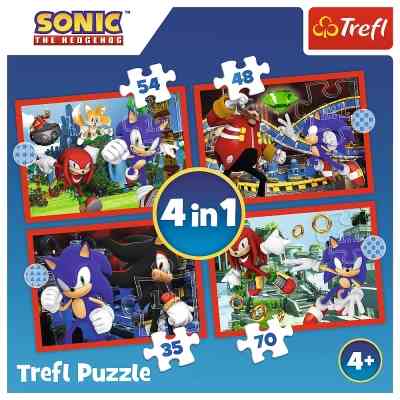 Пазл Trefl Sonic Пригоди Соніка 4 in 1 (35, 48, 54, 70) елемента (5900511346251) Вінниця