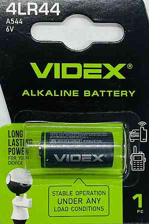 Батарейка щелочная Videx 4LR44/A544 1рс BLISTER (12/240) Киев