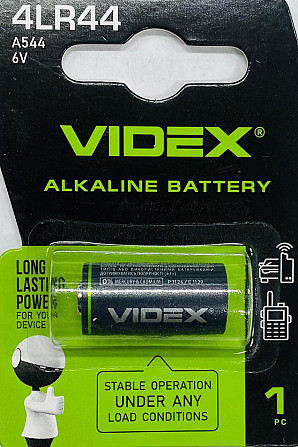Батарейка щелочная Videx 4LR44/A544 1рс BLISTER (12/240) Киев - изображение 1
