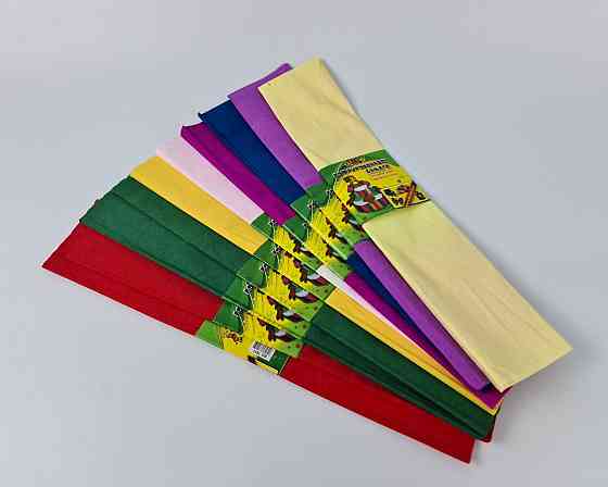 Бумага креповая 50x200см. (10цветов ,)ассорти  (1 пачка) Харьков