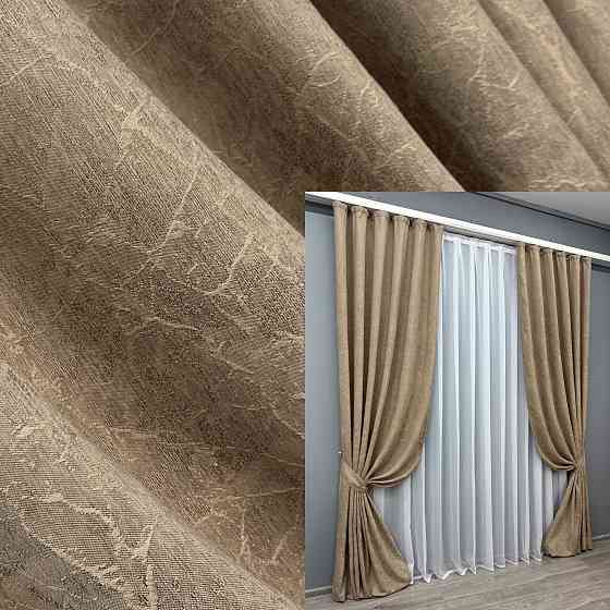 Комплект штор VR-Textil Жаккард Viva Marmo № 1778ш Капучино 150х270 см 2 шт (33-0744) Киев